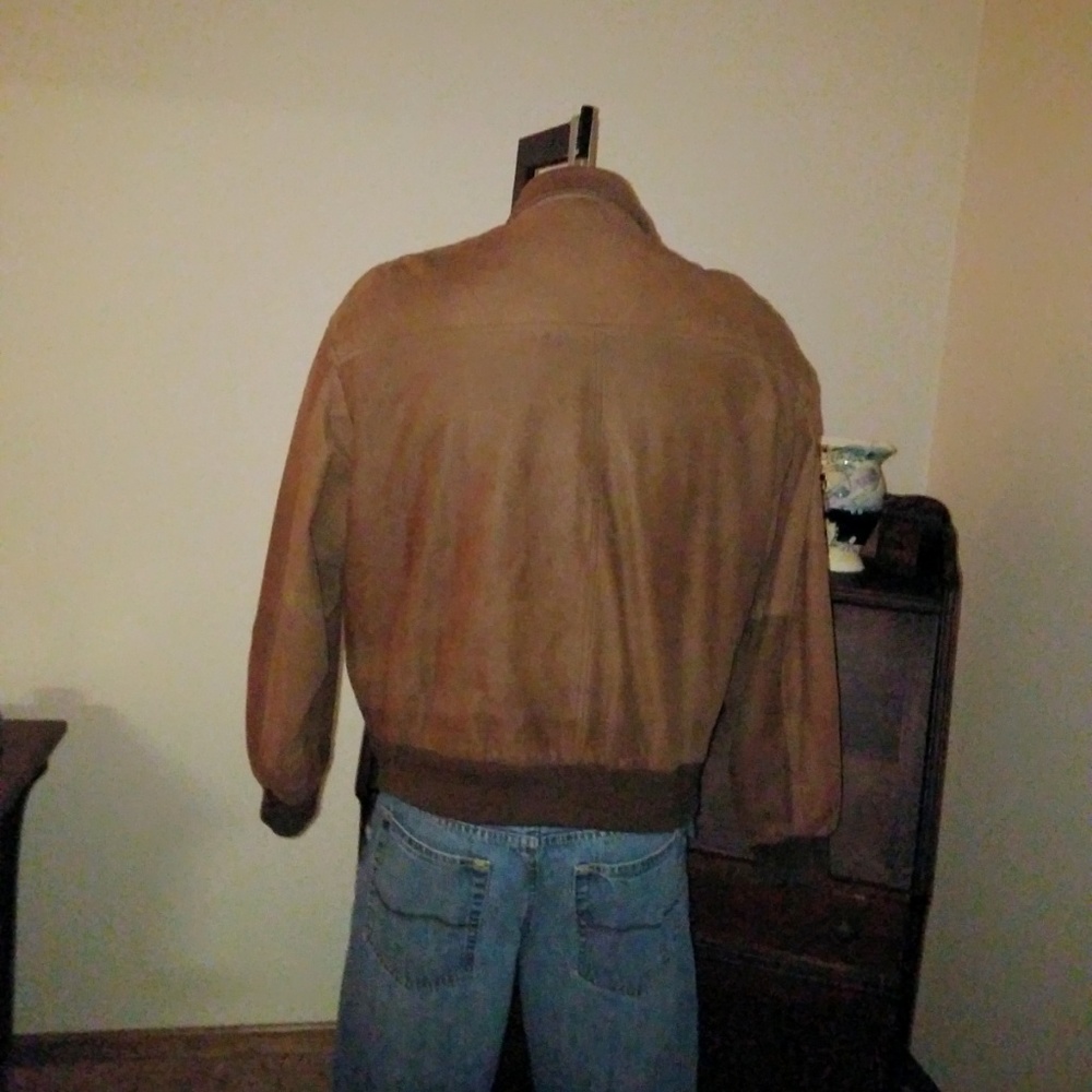Vintage Global identity leather bomber jacket - Picture 2 of 8